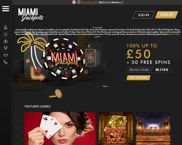 Miami Jackpots Website Screenshot