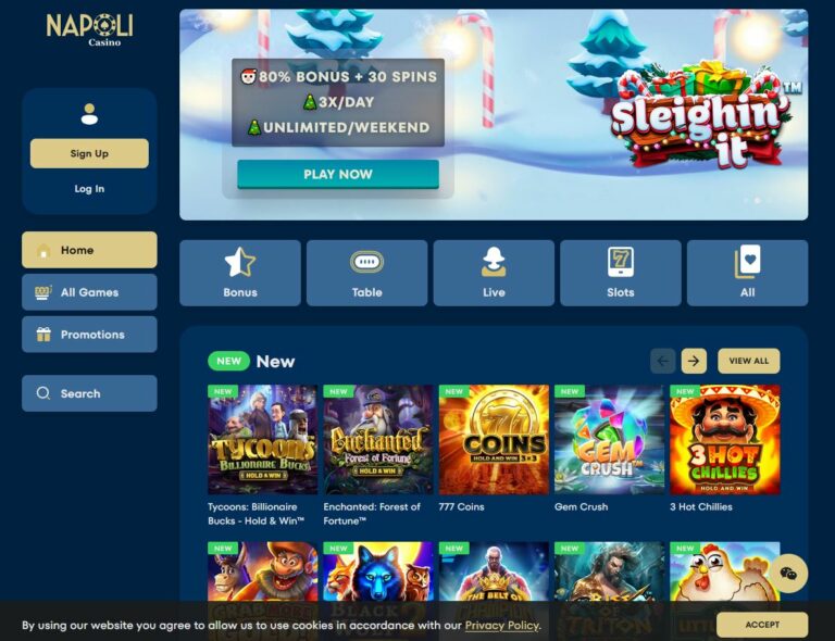 Napoli Casino Website Screenshot