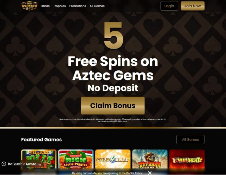 New Online Slots Website Screenshot