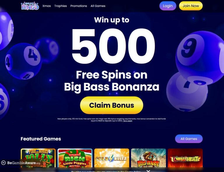 OnlineBingo.co Website Screenshot