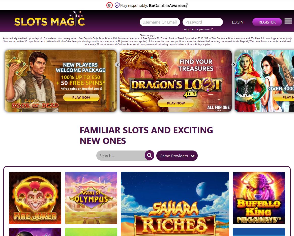 Slot Magic Website Screenshot