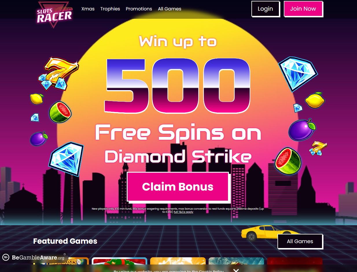 Slots Racer Website Screenshot