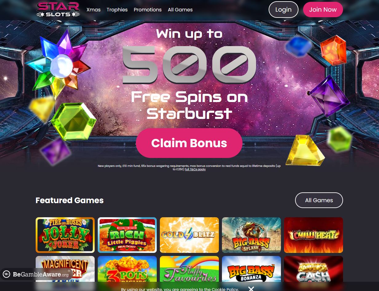 Star Slots Website Screenshot