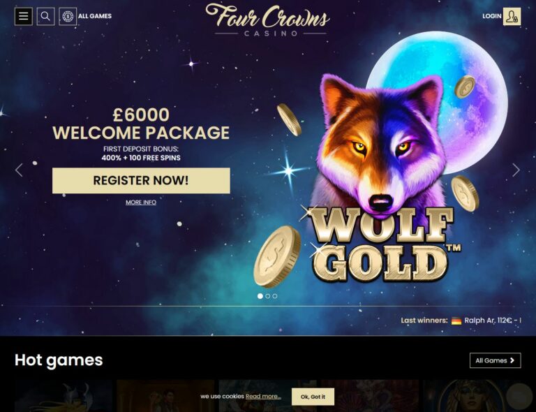 4 Crowns Casino Website Screenshot