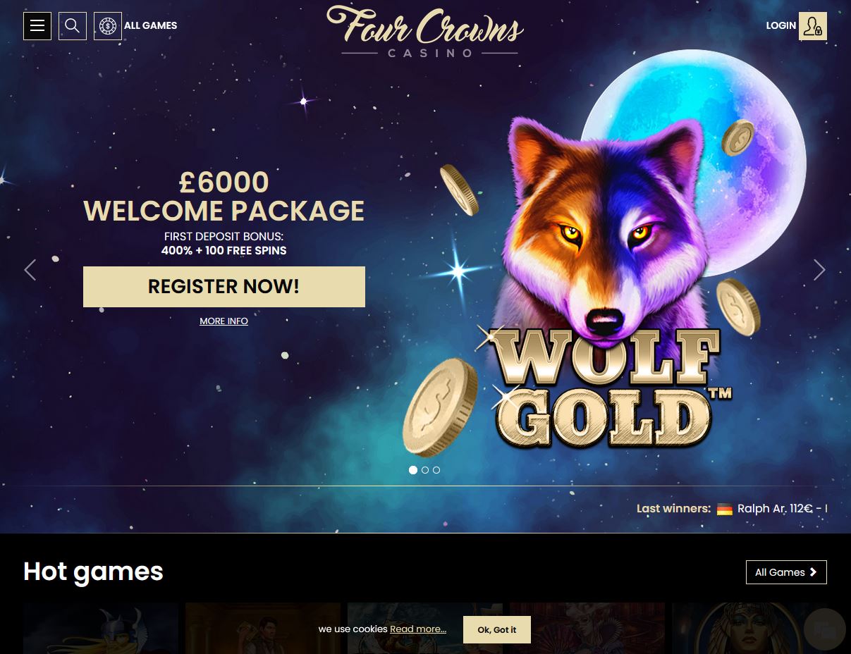 4 Crowns Casino Website Screenshot