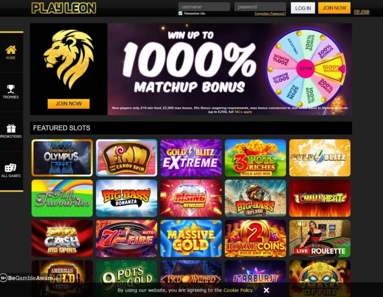 Play Leon Casino Website Screenshot