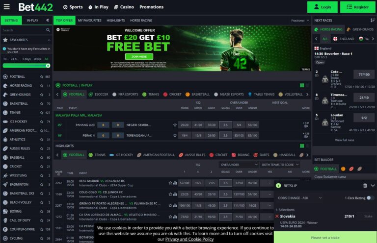 Bet442 Website Screenshot