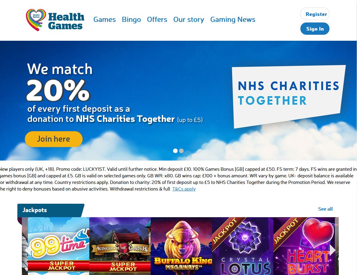 Health Games Website Screenshot