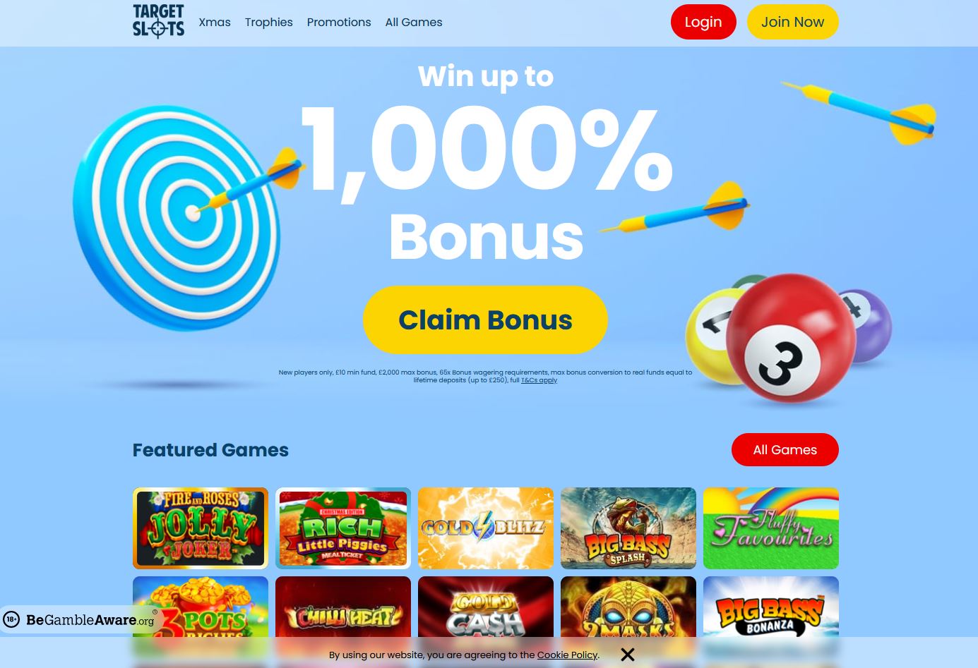 Target Slots Website Screenshot