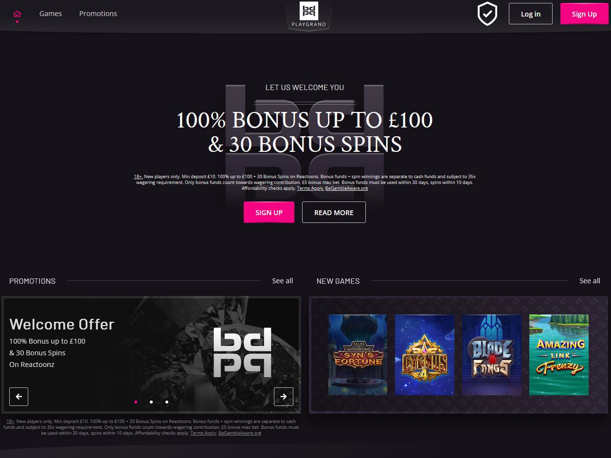 PlayGrand Casino Website Screenshot